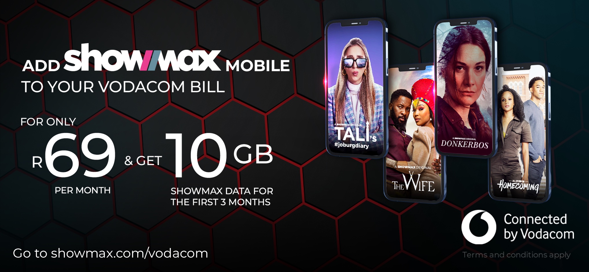Add Showmax mobile to your Vodacom bill