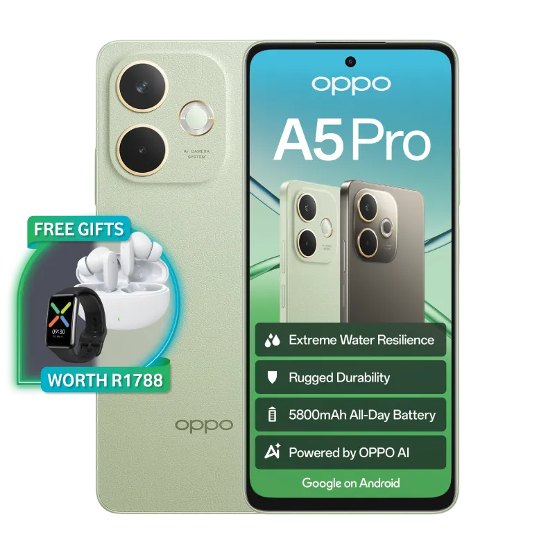 OPPO A5 Pro with bonus gifts ready to wrap