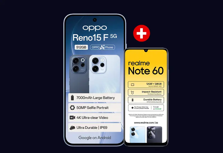 Oppo Reno15 F 5G + Realme Note 60