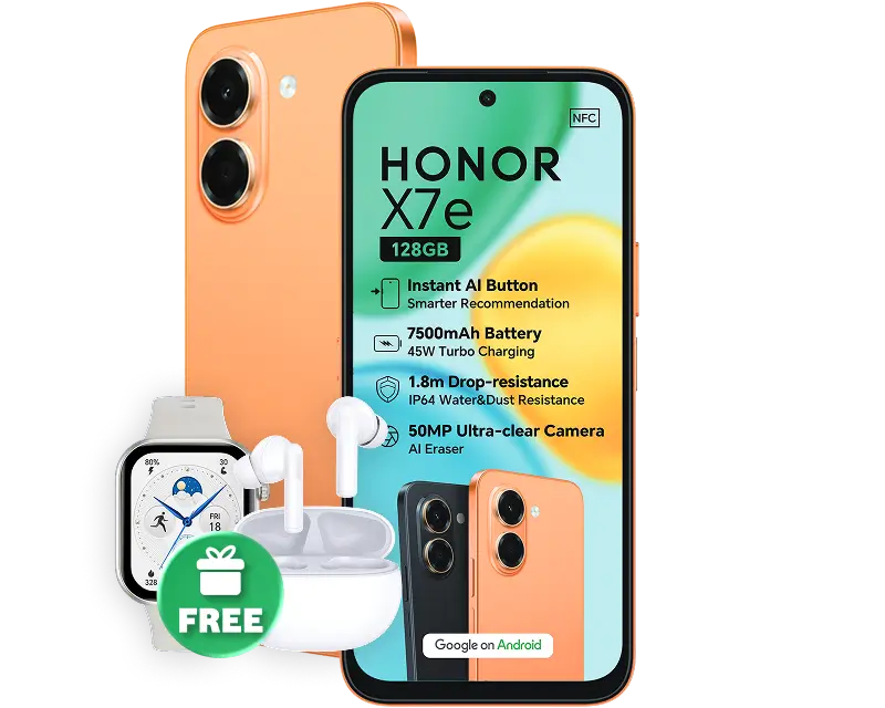 Get the new HONOR X7e at launch price plus gifts.