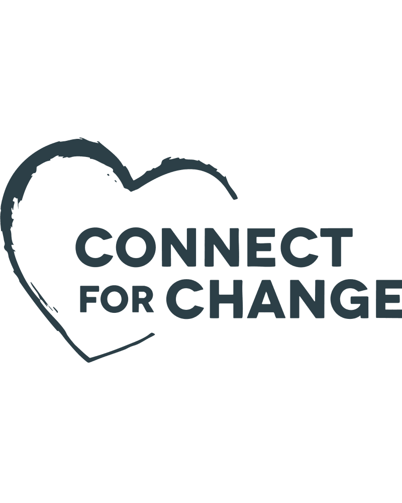 Connect for Change logo featuring a dark grey sketch of a heart next to the text 'CONNECT FOR CHANGE'.