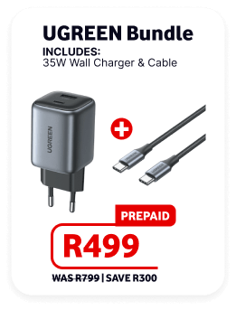 UGREEN Bundle featuring 35W Wall Charger and Cable on prepaid special for R499