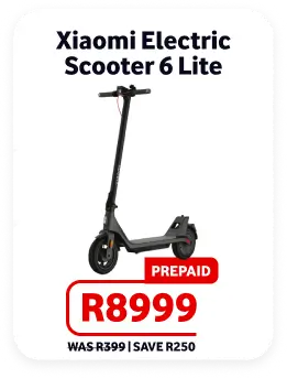 iaomi Electric Scooter 4 Lite in black on prepaid deal for R8999
