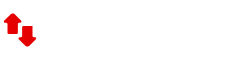 Red up and down transfer arrows icon