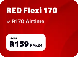 RED Flexi 170 plan offering R170 Airtime from R159 PM x 24